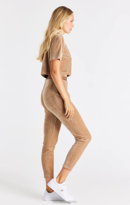 SikSilk žene skraćena majica od zlatnog velura D08842 odjeća