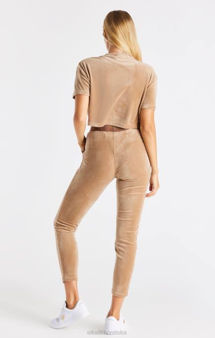 SikSilk žene skraćena majica od zlatnog velura D08842 odjeća