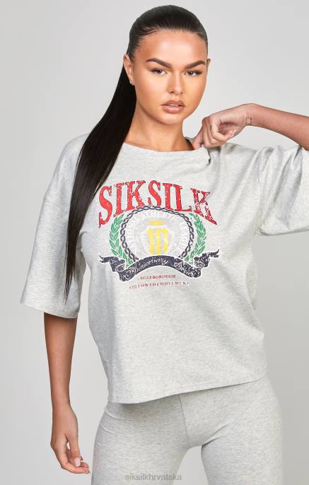 SikSilk žene sveučilišna majica sivog lapora D08857 odjeća