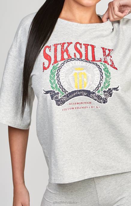 SikSilk žene sveučilišna majica sivog lapora D08857 odjeća