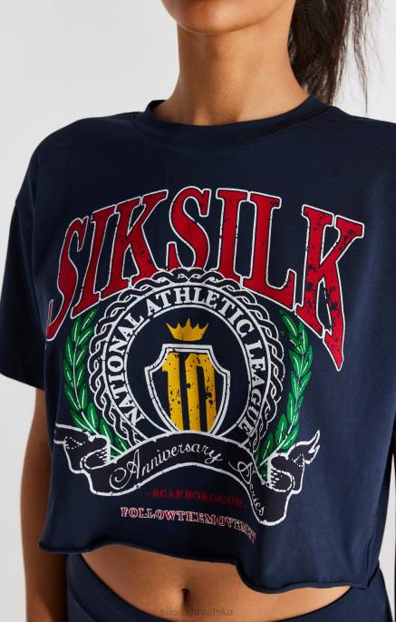 SikSilk žene tamnoplava sveučilišna majica kratkih rukava D08828 odjeća