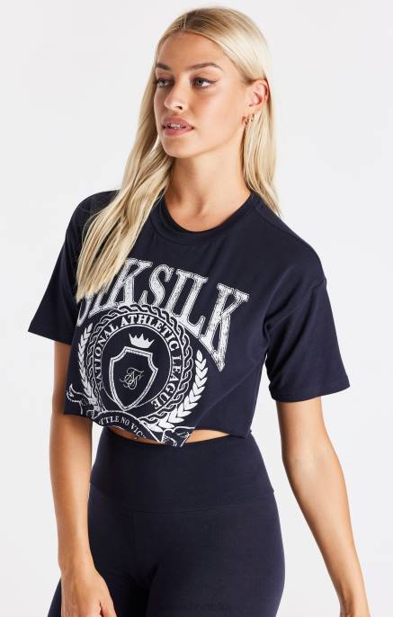 SikSilk žene tamnoplava sveučilišna skraćena majica D08851 odjeća