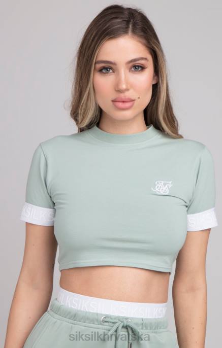 SikSilk žene zelena crop majica D08846 odjeća