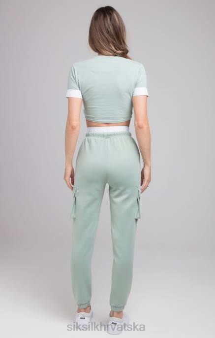 SikSilk žene zelena crop majica D08846 odjeća