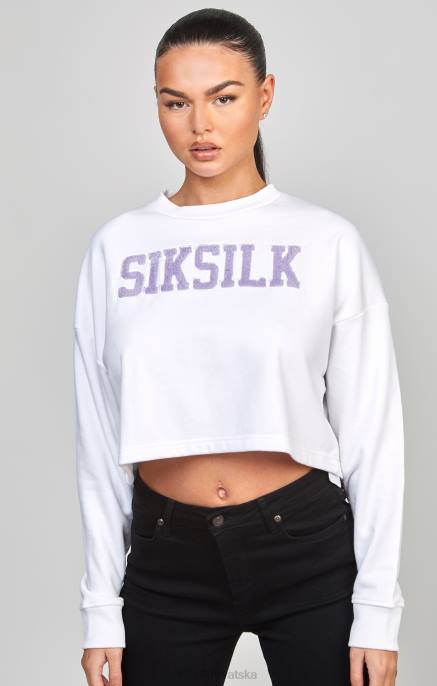 SikSilk žene bijela sveučilišna majica D08884 odjeća