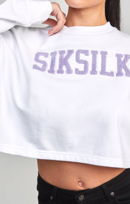 SikSilk žene bijela sveučilišna majica D08884 odjeća
