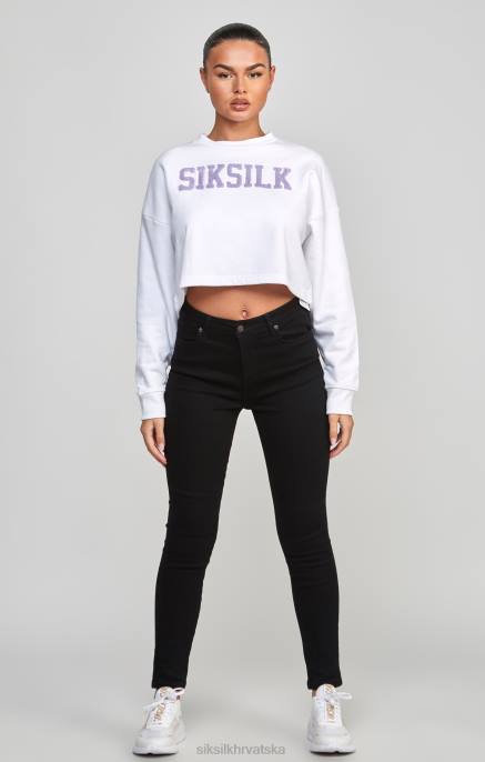 SikSilk žene bijela sveučilišna majica D08884 odjeća