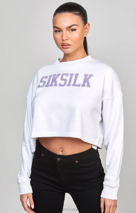 SikSilk žene bijela sveučilišna majica D08884 odjeća