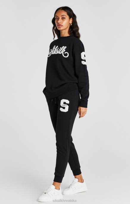 SikSilk žene crna sveučilišna majica s logom D08876 odjeća