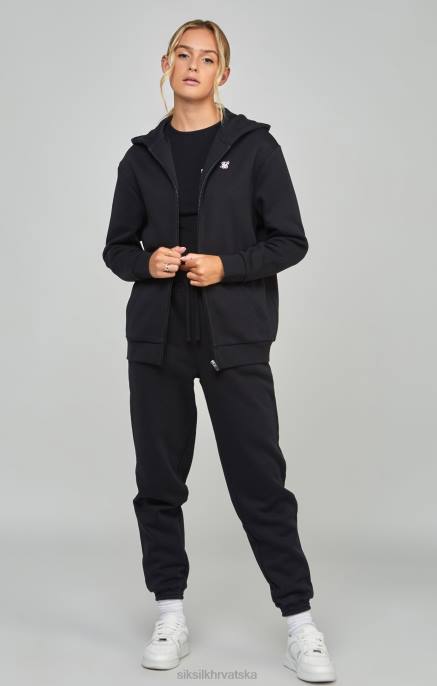 SikSilk žene crni osnovni zip thru D088100 odjeća