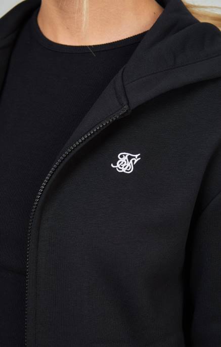SikSilk žene crni osnovni zip thru D088100 odjeća