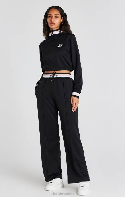 SikSilk žene crni vrhunski 1/4 zip track gornji dio D08875 odjeća