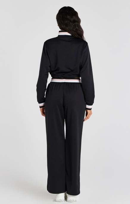 SikSilk žene crni vrhunski 1/4 zip track gornji dio D08875 odjeća