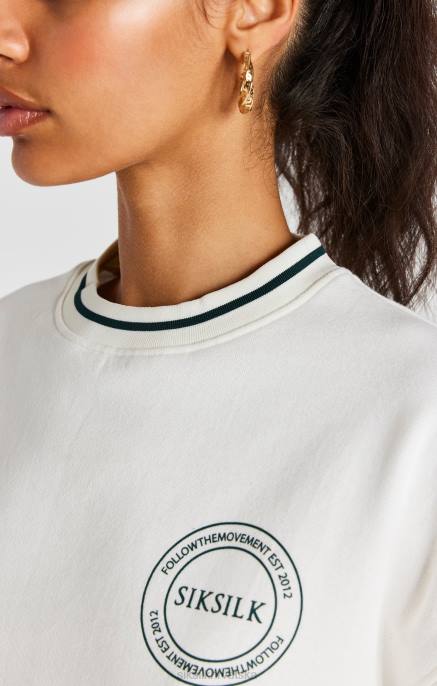 SikSilk žene ecru crop majica D08878 odjeća