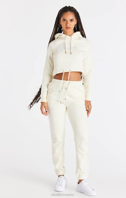 SikSilk žene ecru skraćena majica s kapuljačom D08886 odjeća