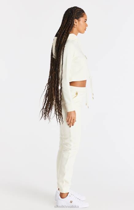SikSilk žene ecru skraćena majica s kapuljačom D08886 odjeća
