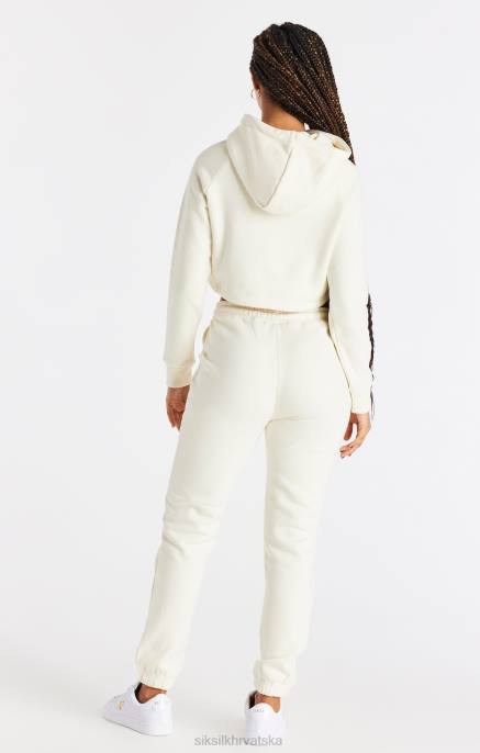 SikSilk žene ecru skraćena majica s kapuljačom D08886 odjeća