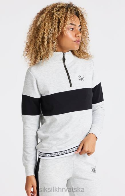 SikSilk žene sivi lapor 1/4 zip track top D088118 odjeća