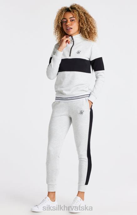 SikSilk žene sivi lapor 1/4 zip track top D088118 odjeća