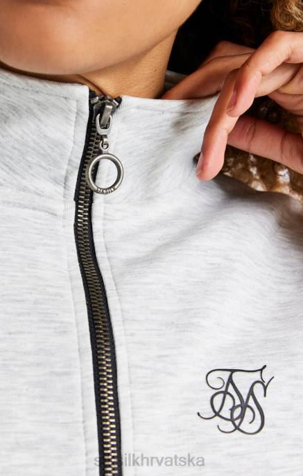 SikSilk žene sivi lapor 1/4 zip track top D088118 odjeća