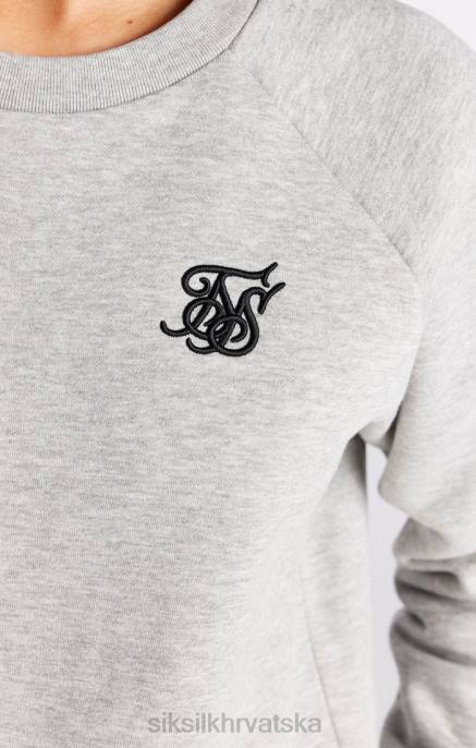 SikSilk žene sivi laporac Essential crew sweatshirt D088121 odjeća